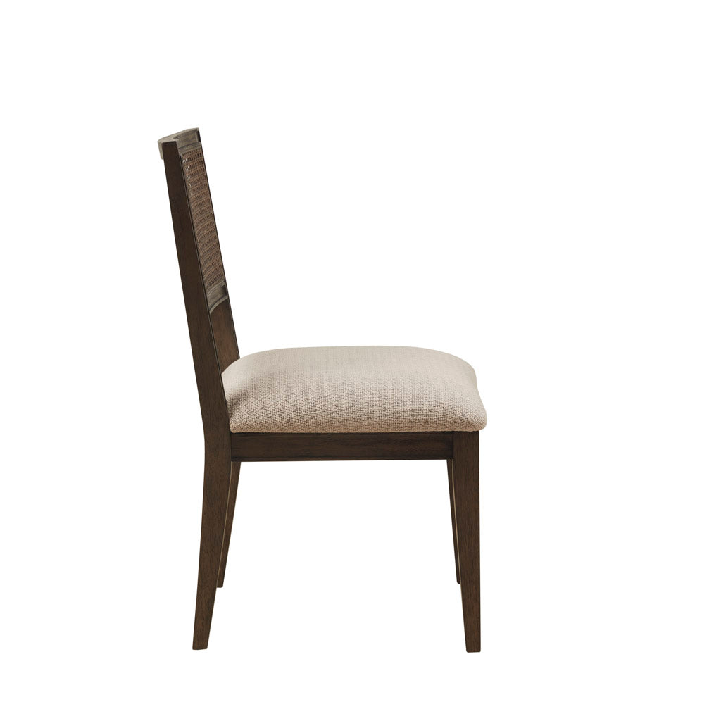 Armless Dining Chair Set Of 2 Brown Polyester