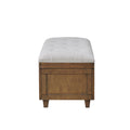 Wood And Upholstered Soft Close Storage Bench Brown Tan Solid Wood