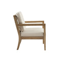 Upholstered Accent Armchair Ivory Polyester