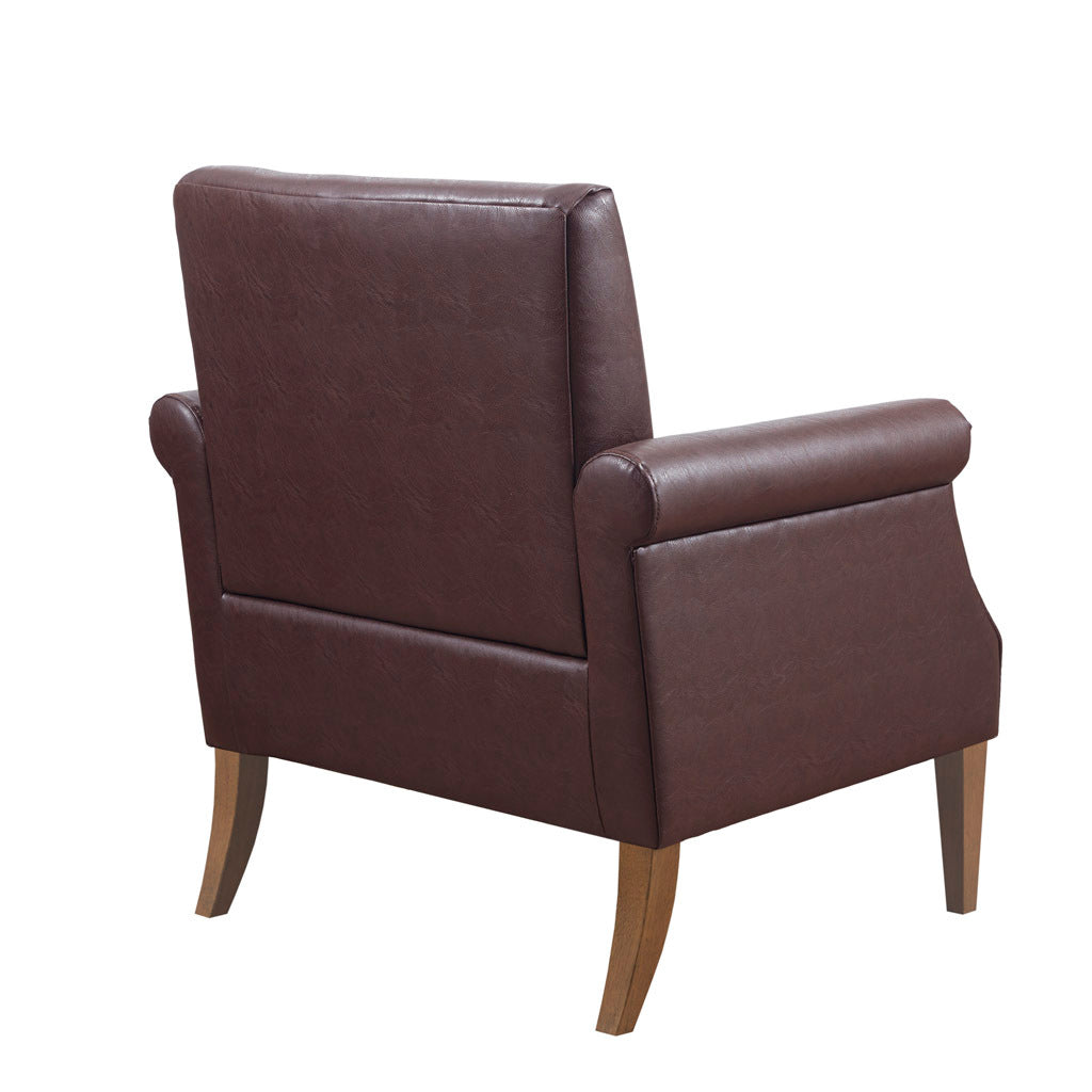 Faux Leather Accent Arm Chair