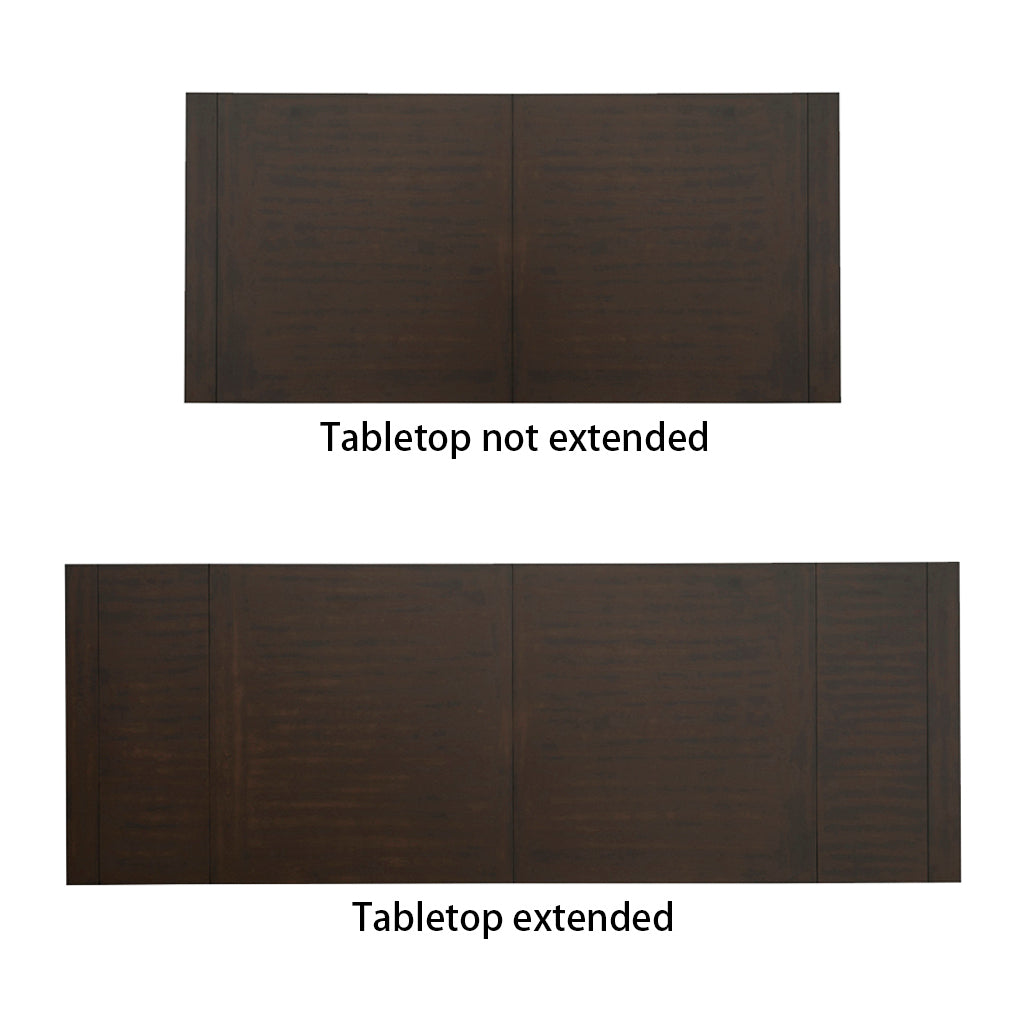 Rectangle Extension Dining Table Brown Wood