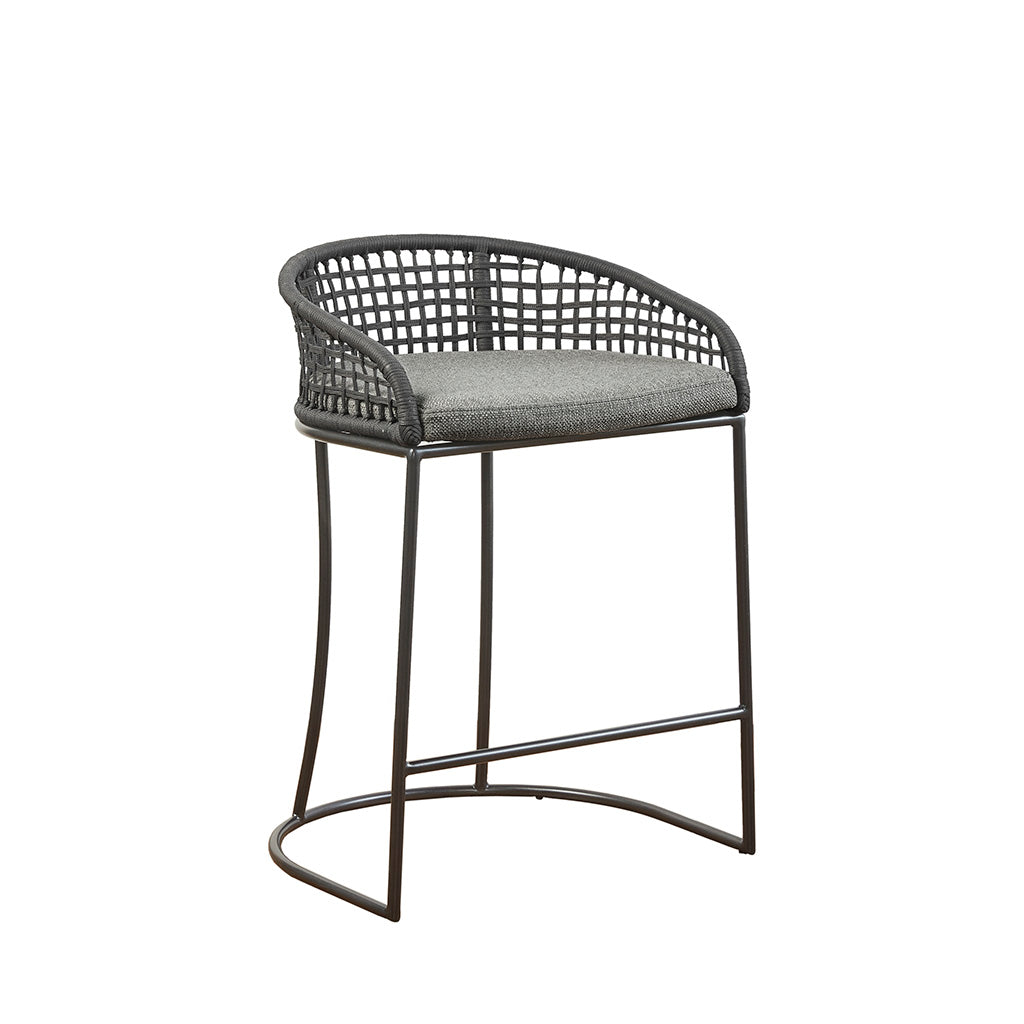 Woven Counter Stool 25" Dark Gray Metal