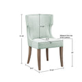 Upholstered Wingback Dining Chair Light Sage Green Polyester