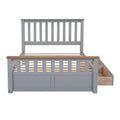 Full Size Wood Platform Bed With Two Drawers And Wooden Slat Support,Gray Natrual Gray Wood