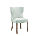 Upholstered Wingback Dining Chair Light Sage Green Polyester