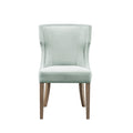 Upholstered Wingback Dining Chair Light Sage Green Polyester