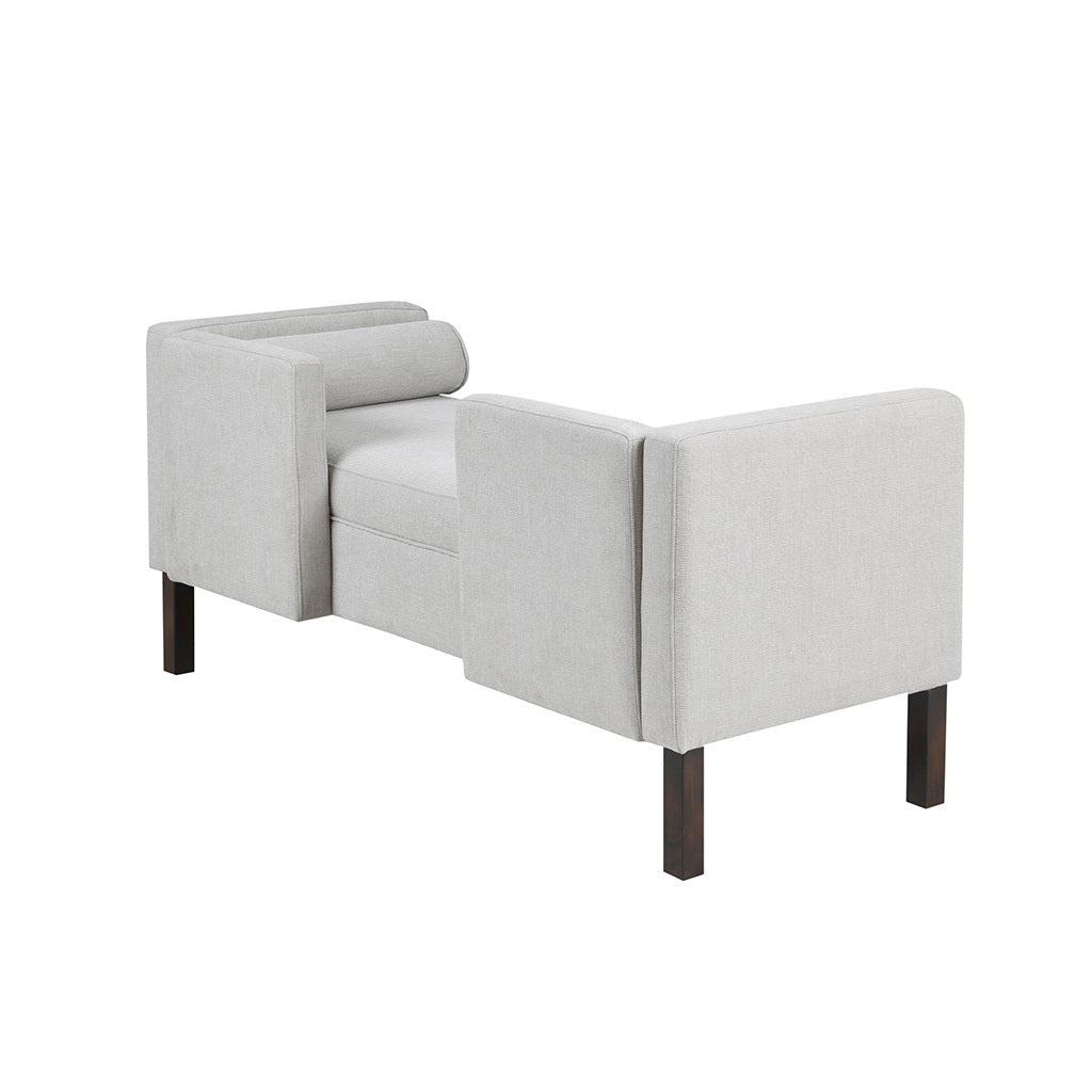 Upholstered Accent Bench Gray Polyester