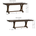 Rectangle Extension Dining Table Brown Wood