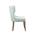 Upholstered Wingback Dining Chair Light Sage Green Polyester