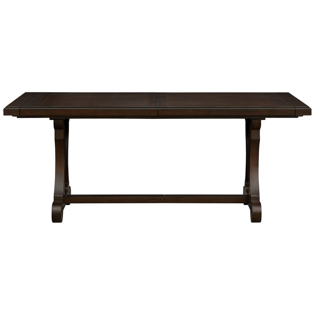 Rectangle Extension Dining Table Brown Wood