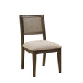 Armless Dining Chair Set Of 2 Brown Polyester