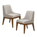 Upholstered Dining Chair Set Of 2 Gray Polyester