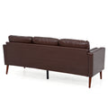 Small Sofa Couch 76.97 In . Brown 3 Seat Comfy Couches For Living Room, Mid Century Modern Couch With Iron Wood Structuresoft Cushion Sofa For Home Office Apartment Brown Foam Pu