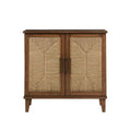 Handcrafted Seagrass 2 Door Accent Chest Natural Wood