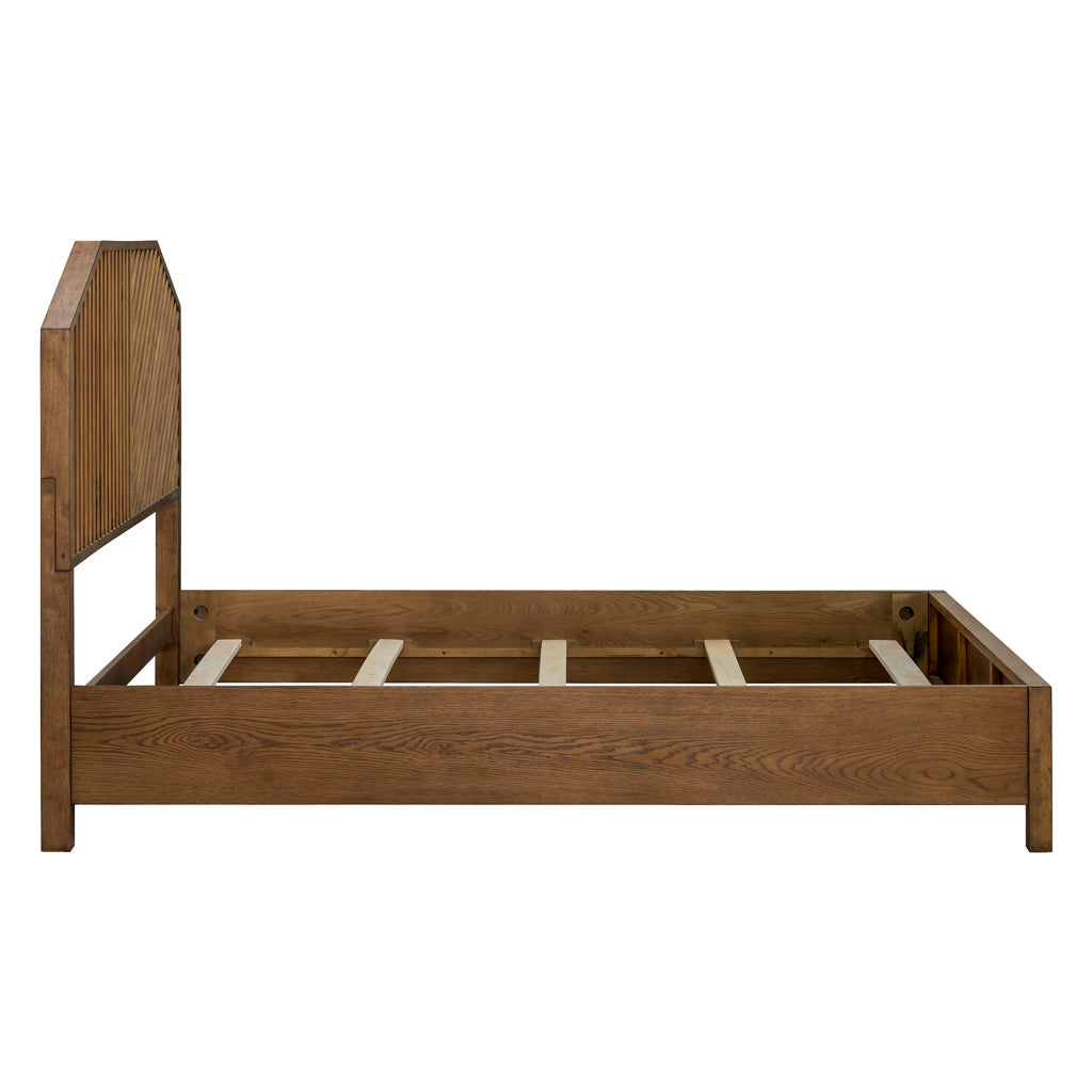 Wood Queen Bed Brown Wood