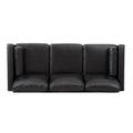 Small Sofa Couch 76.97 In . Black 3 Seat Comfy Couches For Living Room, Mid Century Modern Couch With Iron Wood Structuresoft Cushion Sofa For Home Office Apartment Black Foam Pu