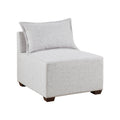 Modular Armless Chair Ivory Polyester