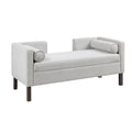 Upholstered Accent Bench Gray Polyester