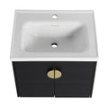 24 Inch Soft Close Doors Bathroom Vanity With Sink, For Small Bathroom, Kd Packing Black Chestnut 2 Bathroom Wall Mounted Modern Plywood