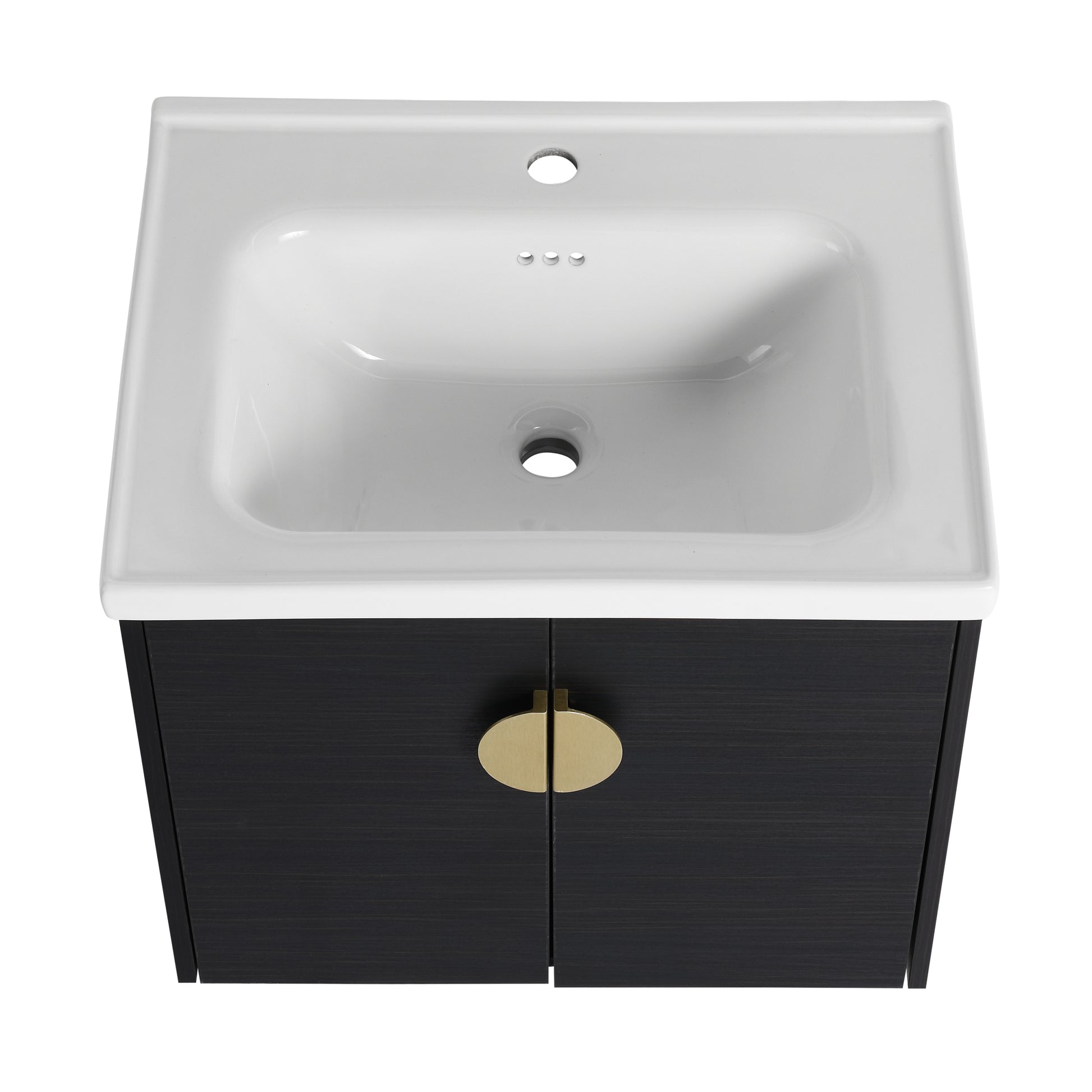 60 Inch Soft Close Doors Bathroom Vanity With Sink, And A Small Storage Shelves.Bvc06360Bct Black Chestnut Bathroom Wall Mounted Modern Plywood