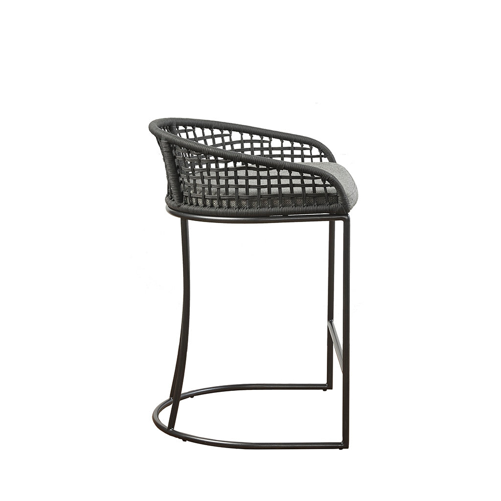 Woven Counter Stool 25" Dark Gray Metal