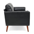 Small Sofa Couch 76.97 In . Black 3 Seat Comfy Couches For Living Room, Mid Century Modern Couch With Iron Wood Structuresoft Cushion Sofa For Home Office Apartment Black Foam Pu