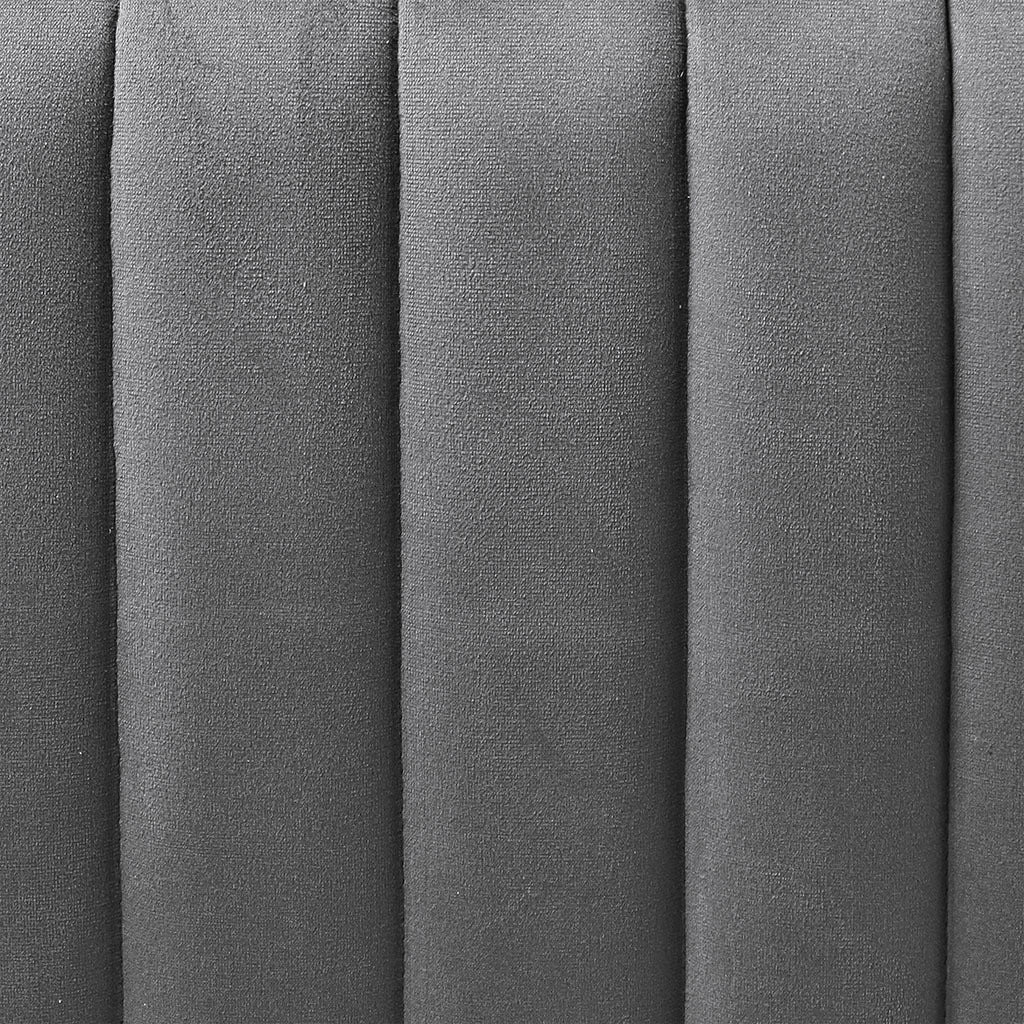 Channel Tufted Swivel Armchair Gray Polyester