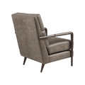 Faux Leather Channel Accent Armchair Brown Polyester