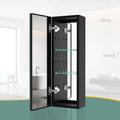 30X10 Inch Medicine Cabinets Aluminum Bathroom Medicine Cabinet Adjustable Glass Shelves Black Black Modern Aluminium