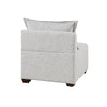 Modular Armless Chair Ivory Polyester