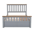 Full Size Wood Platform Bed With Two Drawers And Wooden Slat Support,Gray Natrual Gray Wood