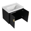 40 Inch Soft Close Doors Bathroom Vanity With Sink, And A Small Storage Shelves Bvc06328Bct Bvc07412Ltk Black Chestnut 2 1 Bathroom Wall Mounted Modern Plywood