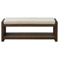 Accent Bench With Lower Shelf Brown Polyester