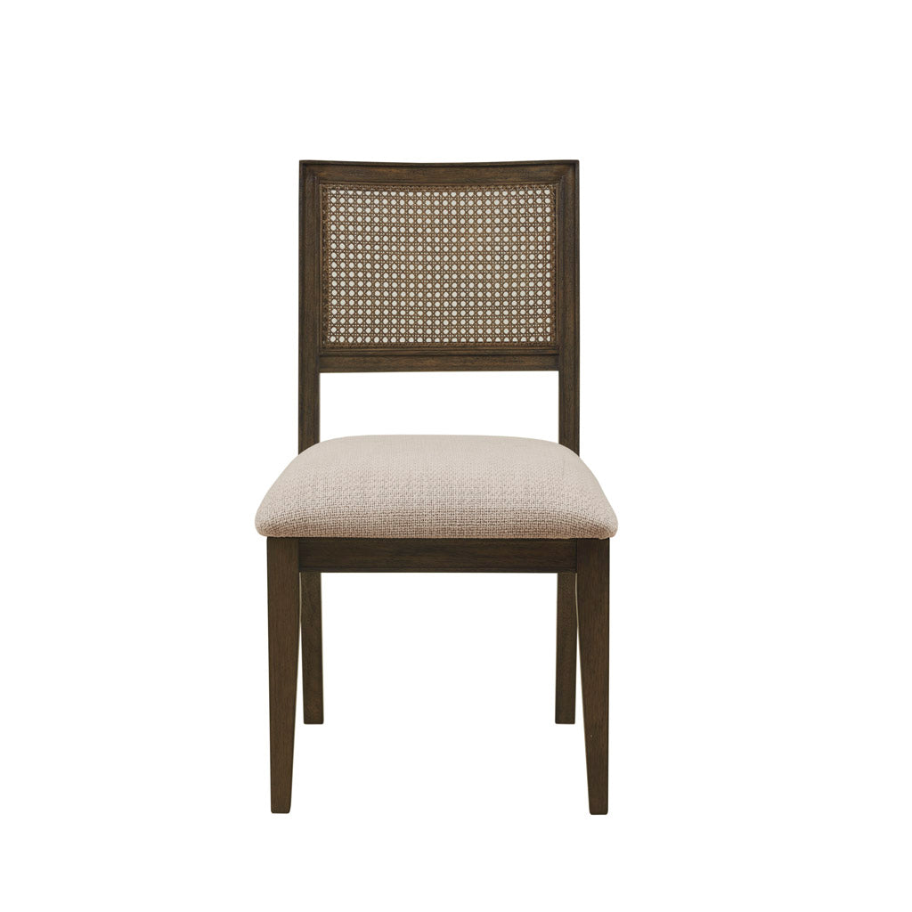 Armless Dining Chair Set Of 2 Brown Polyester