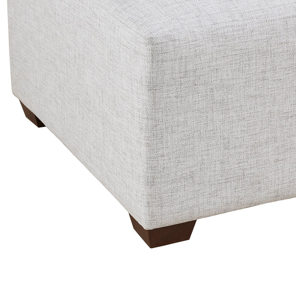 Modular Ottoman Ivory Polyester