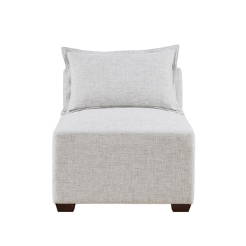 Modular Armless Chair Ivory Polyester