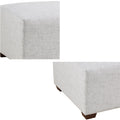 Modular Ottoman Ivory Polyester