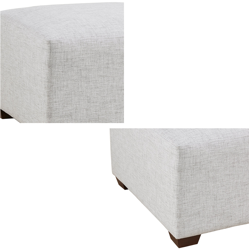 Modular Ottoman Ivory Polyester