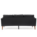 Small Sofa Couch 76.97 In . Black 3 Seat Comfy Couches For Living Room, Mid Century Modern Couch With Iron Wood Structuresoft Cushion Sofa For Home Office Apartment Black Foam Pu