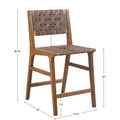 Faux Leather Woven Counter Stool 24