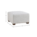 Modular Ottoman Ivory Polyester