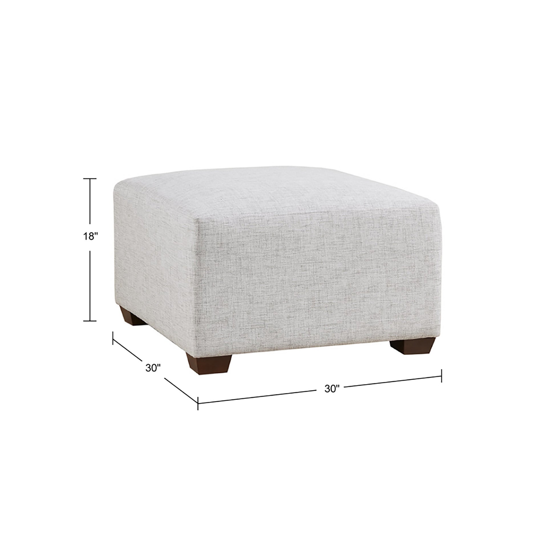 Modular Ottoman Ivory Polyester