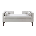 Upholstered Accent Bench Gray Polyester