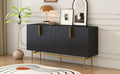 Modern Elegant 4 door Sideboard Gold Metal black-particle board