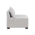 Modular Armless Chair Ivory Polyester