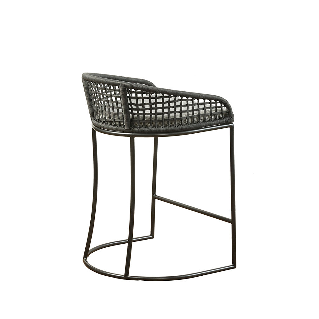 Woven Counter Stool 25" Dark Gray Metal