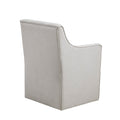 Slipcover Dining Arm Chair With Casters Grey Polyester