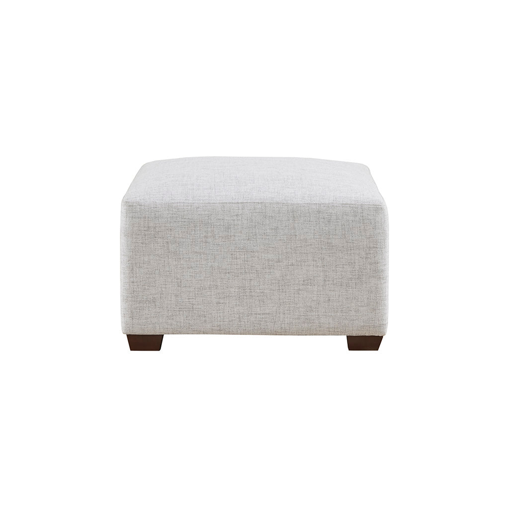 Modular Ottoman Ivory Polyester