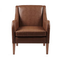 Faux Leather Accent Chair Brown Polyester