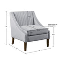 Upholstered Accent Chair Light Gray Polyester